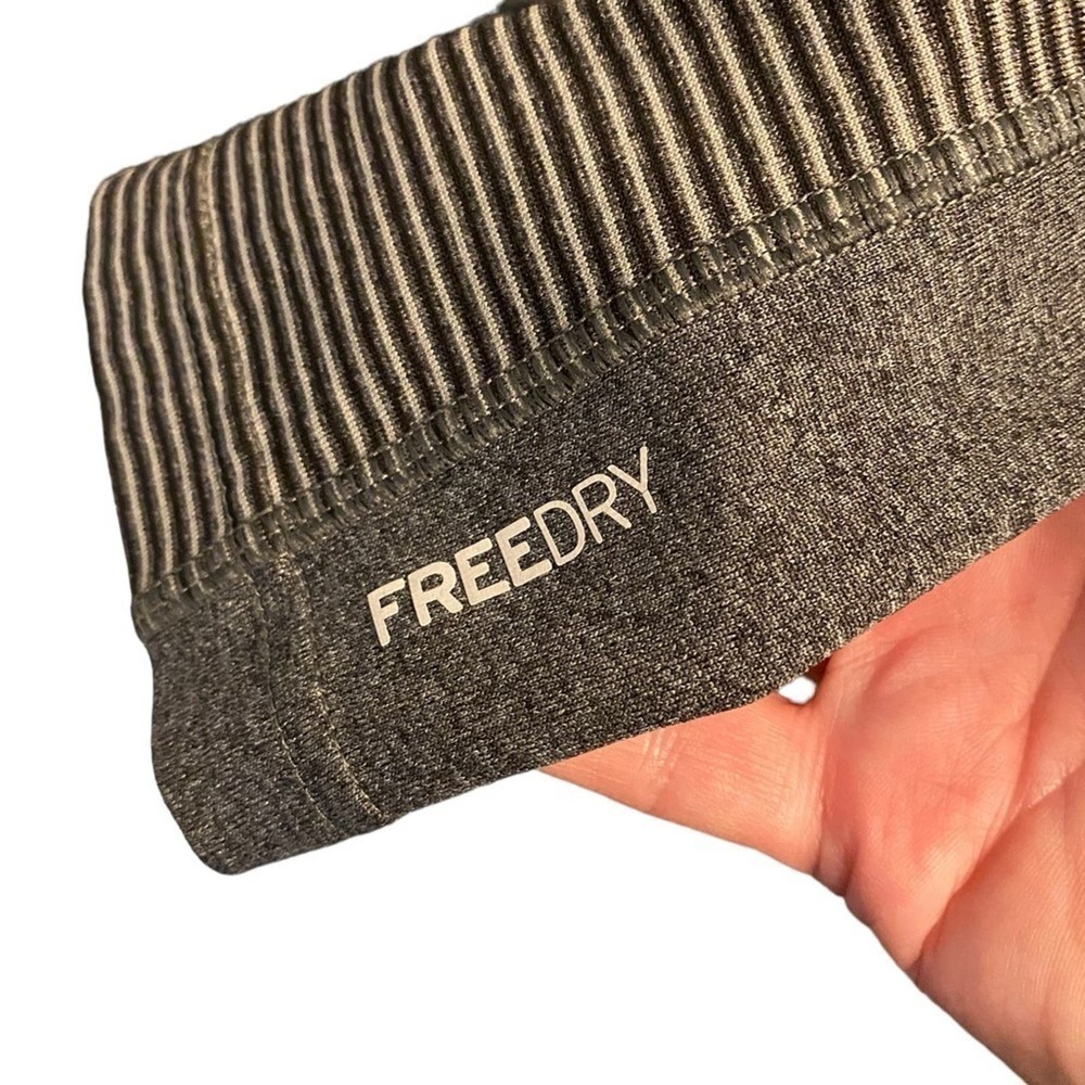 Eddie Bauer In Motion XLT Freedry shirt in gray and black. Horizontal striping. - Picture 5 of 10
